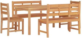 vidaXL Juego De Comedor Para Jard&iacute;n 5 Piezas Madera Maciza De Teca Vidaxl