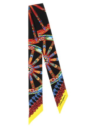 Dolce & Gabbana Multicolor Carretto Printed Bandana Scarf