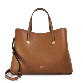 Dune London Womens Accessories Dominant - Double Grab Handle Tote Bag - Tan Leather - One Size