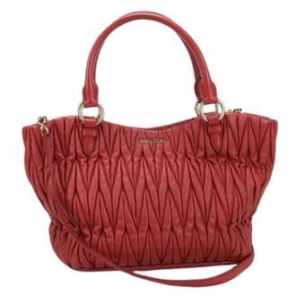 Miu Miu Pre-owned Handbag - Dames - Vintage Handtas - Rood - ONE Size - Leer - Vintage