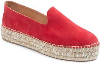 Patricia Green Avery Platform Epsadrille Flat in Red Suede at Nordstrom, Size 7