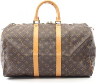 Louis Vuitton Monogram Brown Coated Canvas Leather Boston Bag (Pre-Owned)