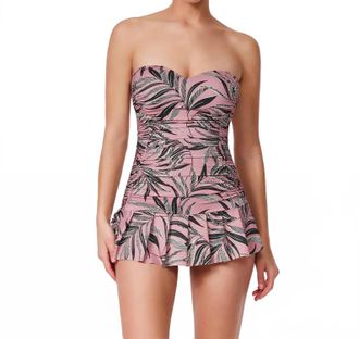Gottex Womens La Palm Bandeau Swimdress In Pink