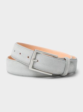 Le 31 Mens Topstitched suede belt Made in Canada