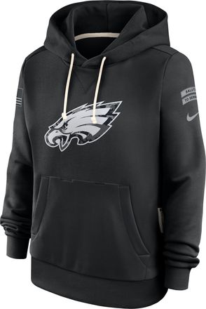 Nike Philadelphia Eagles Salute to Service Sideline Nike Womens Dri-FIT NFL Pullover Hoodie in Black | 03C300AA2R-CYB