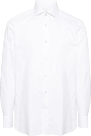 Ermenegildo Zegna Klassiek katoenen overhemd - Heren - Zakelijke Overhemden - Wit - 4XL - Katoen - Overhemden