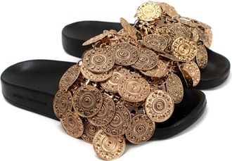 Paco Rabanne Tresor embellished leather slides Size 36