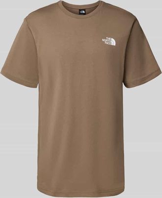 The North Face T-Shirt mit Label-Print in Schoko, Größe XXL