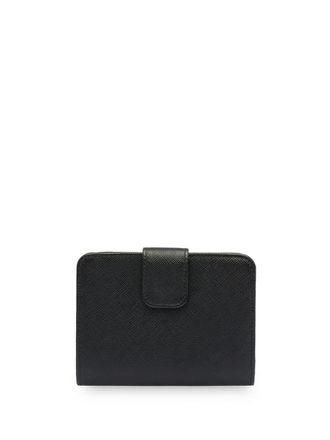 Prada Saffiano leather bi-fold wallet - women - Calf Leather/Metal/Nylon - One Size - Black