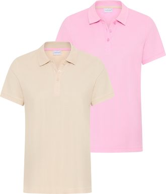 Eastwind Poloshirt EASTWIND, Damen, Gr. 32/34, hellpink, beige, Obermaterial: 100% Baumwolle, unifarben, Basic, figurumspielend h&uuml;ftbedeckend, Shirts Poloshirt