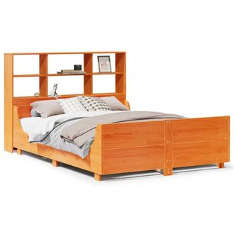 Berkfield Home Bookcase Bed without Mattress Wax Brown 140x190 cm Solid Wood
