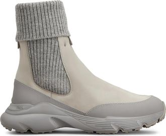 Tod's panelled sneakers - women - Acrylic/CALFSKIN/Merino/Rubber/Fabric/Elastane - 39.5 - Neutrals