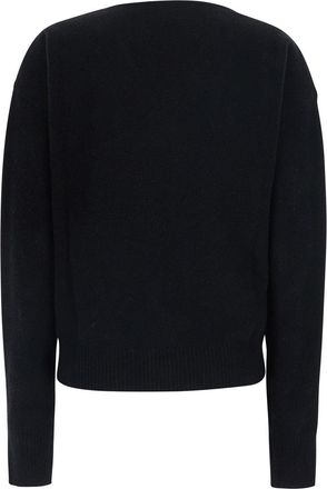 Federica Tosi Womens Sweater Crossed Pull Black Wool Tops Top