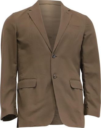 Carolina Herrera Single-Breasted Blazer in Brown Cotton