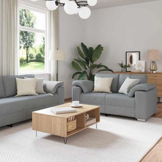 vidaXL Vidaxl - Set di divani 2 pcs Grigio chiaro 219 x 77 x 82 cm Tessuto