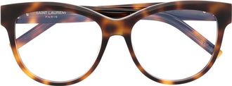 Saint Laurent Eyewear tortoiseshell cat-eye glasses - women - Acetate - 55 - Brown