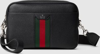 Gucci Web Trademark Small Crossbody Bag, Black, Leather