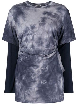 Ground-Zero T-shirt met tie-dye print - Blauw