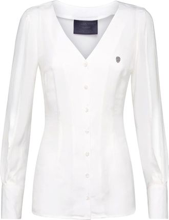 Philipp Plein Overhemden, Dames, Wit, M, Leer, Shirt
