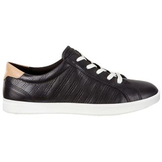 Ecco Ecco Leisure 205033 Leather Womens Low Top Trainers - Black Powder - Size:UK 6.5-7