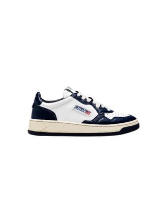Autry Medalist Low Bicolor Sneakers In White Leather, Blue