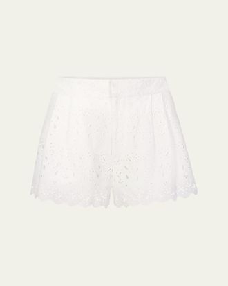 Frame Denim The Paisley Eyelet Shorts