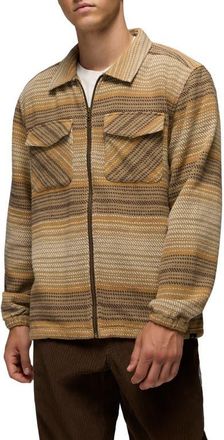 Prana Heritage Flannel Zip-Up Shirt in Dark Roast at Nordstrom, Size Xx-Large