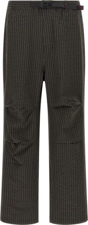 Gramicci Northside Plaid Pant - Heren - Wijde Broeken - Bruin - L - Polyester - Broeken