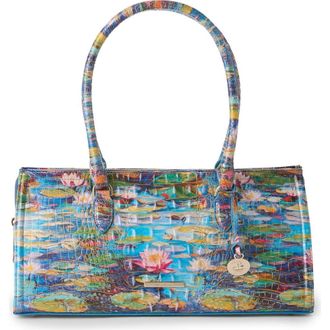 Brahmin Sophia Croc Embossed Leather Satchel in Waterlily at Nordstrom