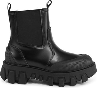 Tommy Hilfiger Womens Chelsea Boots Lug Sole - Black Leather - Size EU 42