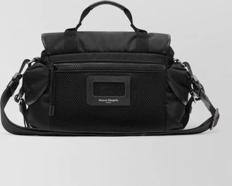 Maison Margiela messenger leather bag mesh panel