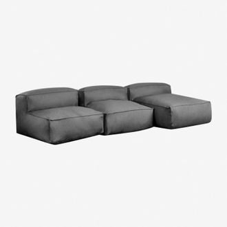 Sklum Sof&aacute; Modular Chaise Longue De 3 Piezas Para Jard&iacute;n Dojans Sklum