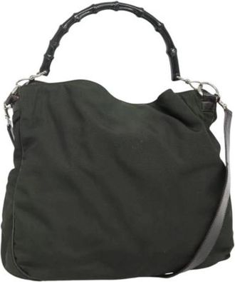 Gucci Pre-owned Nylon gucci-bags - Dames - Vintage Handtas - Groen - ONE Size - Nylon - Vintage