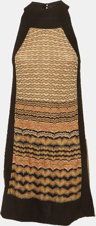 M Missoni Multicolour Lurex Knit High Neck Mini Dress