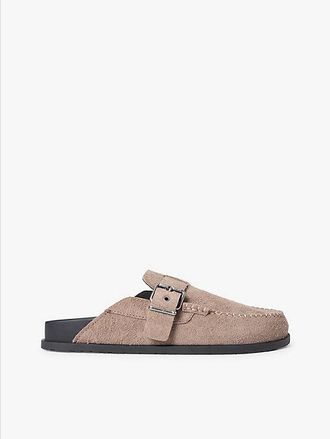Tommy Hilfiger Textured Washed Suede Loafer Mules