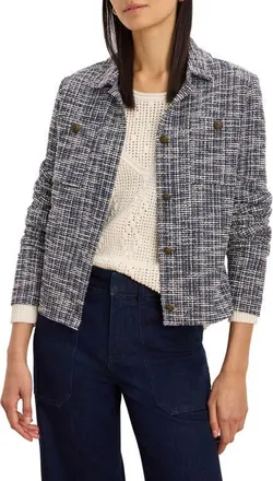 Nic+Zoe Nightfall Metallic Crop Tweed Jacket in Indigo Mix at Nordstrom, Size Xx-Large