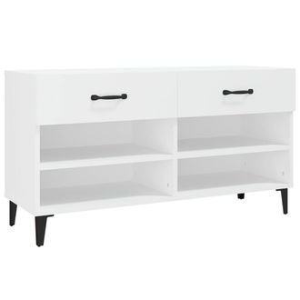 vidaXL Vidaxl - Mueble Zapatero Madera Contrachapada Blanco 102x35x55 Cm