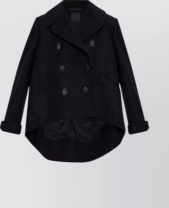 Givenchy wool asymmetric hem double-breasted cropped coat