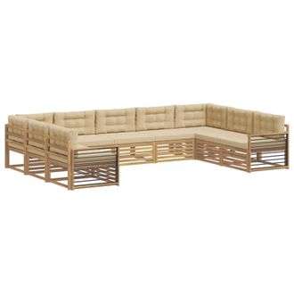 vidaXL Conjunto De Sof&aacute;s De Exterior 9 Uds. Y Beige Vidaxl
