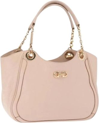 Ferragamo Pre-owned Handbags, female, Pink, Size: ONE SIZE Pre-owned Leather Handbag
