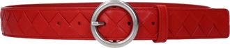 Bottega Veneta Damens G&uuml;rtel Leder Rot