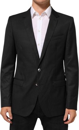 Dolce & Gabbana Black Single Breasted Men Coat MARTINI Mens Blazer