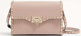 Valentino Garavani Small Rockstud Grainy Calfskin Crossbody Bag Wo