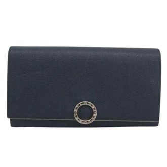 Bulgari Pre-owned Lange portemonnee (bi-fold) - Dames - Vintage Accessoires - Blauw - ONE Size - Leer - Vintage