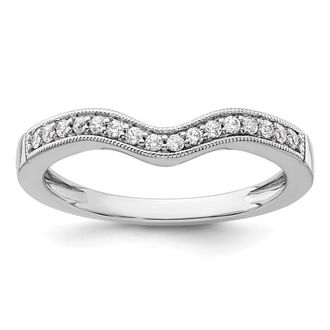 Diamond2Deal 14k White Gold Lab Grown Diamond Wedding Band Ring 0.16Ct Clarity- VS Color- G-H