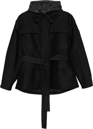 Moncler Giacca con cappuccio e cintura - Nero