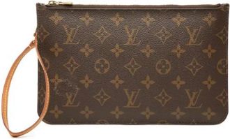 Louis Vuitton Pre-owned Monogram Canvas Pouch - Dames - Vintage Clutch - Bruin - ONE Size - Leer - Vintage