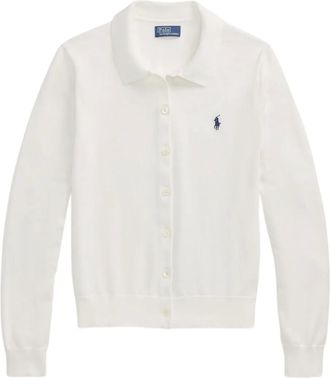 Polo Ralph Lauren Cardigan con colletto stile polo - Bianco