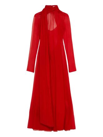 Blumarine open-back sheer maxi dress - Red