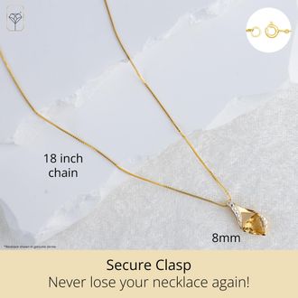 MAX + STONE 14k Yellow Gold Plated 8mm Cushion Cut Birthstone Solitaire Pendant Necklace